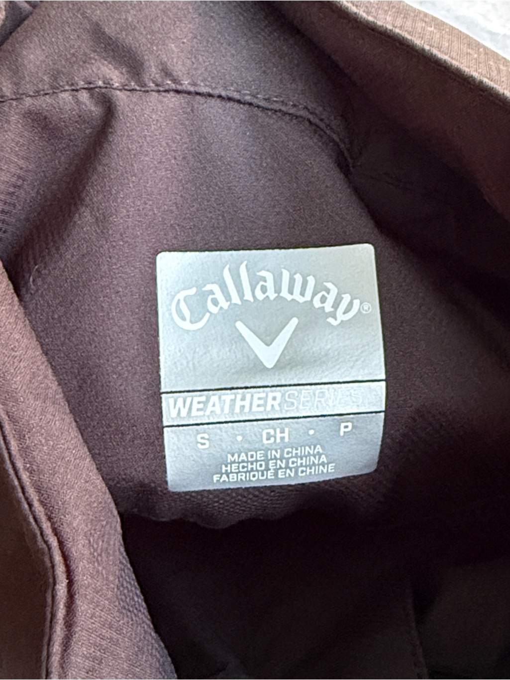 Callaway Mens S Weather Series Black Full-Zip Wind & Water Resistant Jacket — image 3 of 8